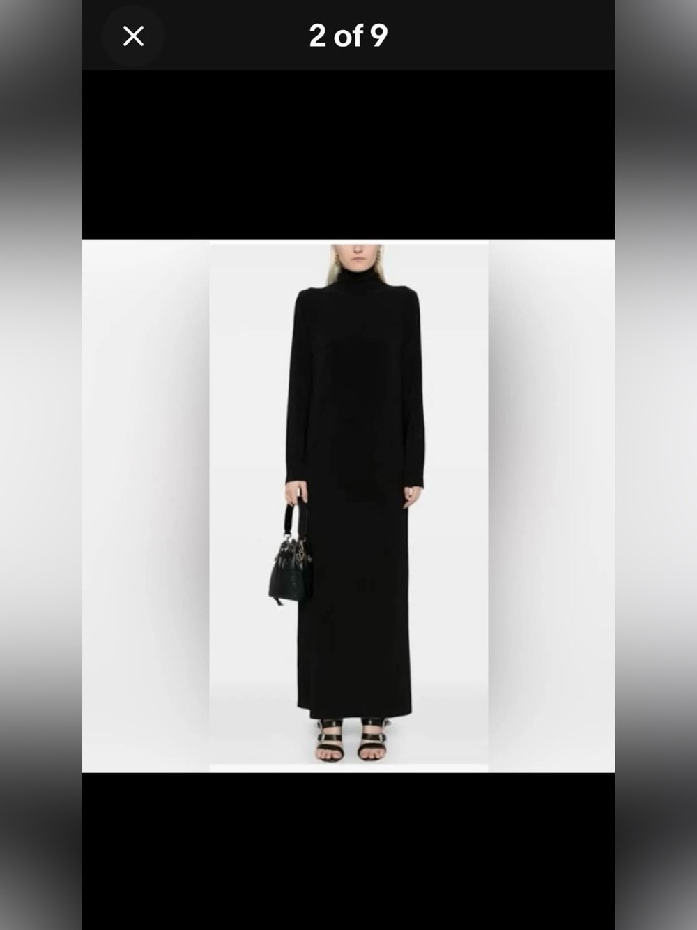 🎄 Norma Kamali black turtle swing maxi dress size S/36 NW